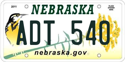 NE license plate ADT540