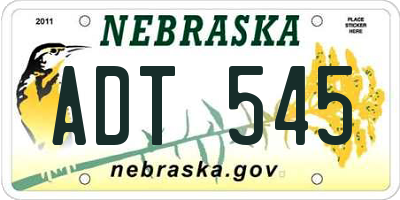 NE license plate ADT545