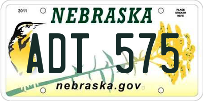 NE license plate ADT575