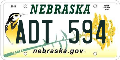 NE license plate ADT594