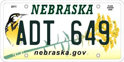 NE license plate ADT649