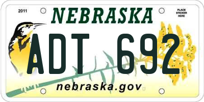 NE license plate ADT692