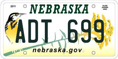 NE license plate ADT699