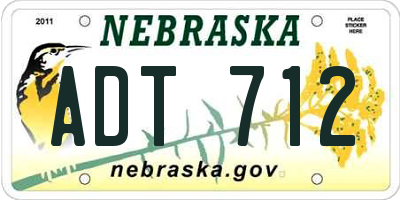 NE license plate ADT712