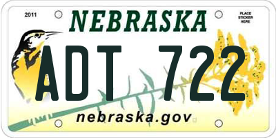 NE license plate ADT722