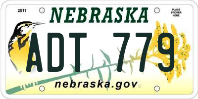NE license plate ADT779