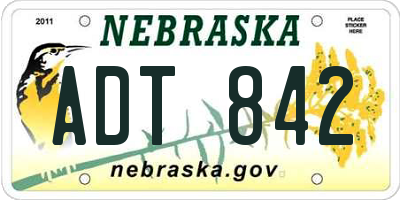 NE license plate ADT842