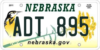 NE license plate ADT895