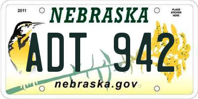 NE license plate ADT942