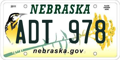 NE license plate ADT978