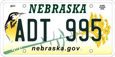 NE license plate ADT995