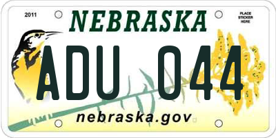 NE license plate ADU044