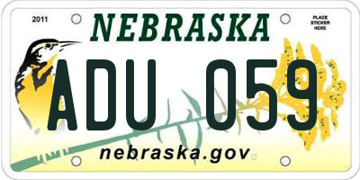 NE license plate ADU059