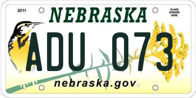 NE license plate ADU073