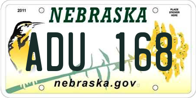 NE license plate ADU168