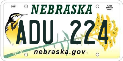 NE license plate ADU224