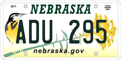 NE license plate ADU295