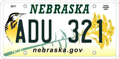 NE license plate ADU321