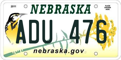 NE license plate ADU476