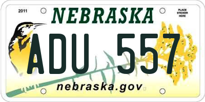 NE license plate ADU557