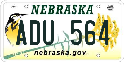 NE license plate ADU564