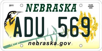 NE license plate ADU569