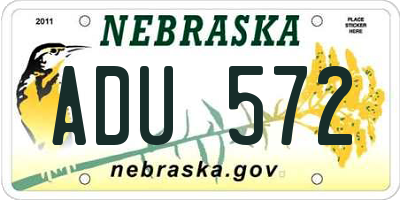NE license plate ADU572
