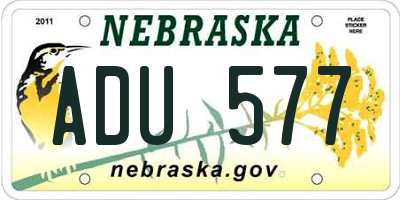 NE license plate ADU577