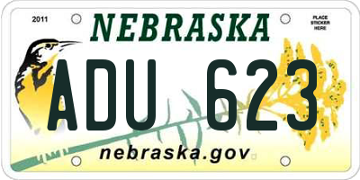 NE license plate ADU623
