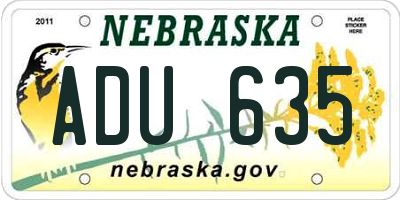 NE license plate ADU635