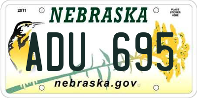 NE license plate ADU695
