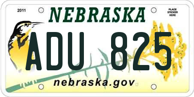 NE license plate ADU825