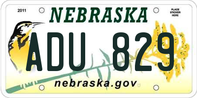 NE license plate ADU829