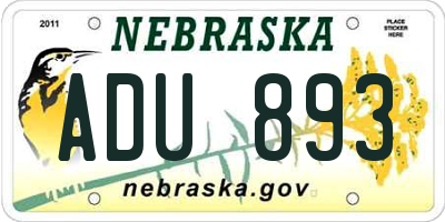 NE license plate ADU893