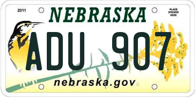 NE license plate ADU907