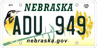 NE license plate ADU949