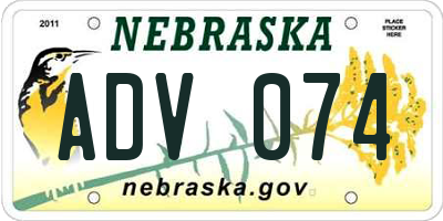 NE license plate ADV074