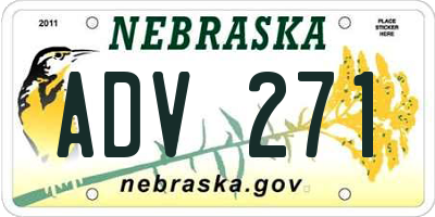 NE license plate ADV271