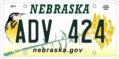 NE license plate ADV424