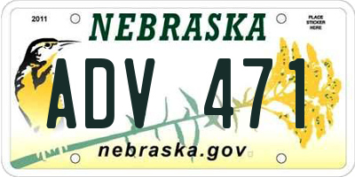 NE license plate ADV471
