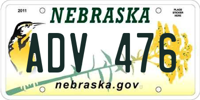 NE license plate ADV476