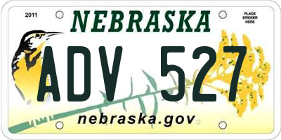 NE license plate ADV527