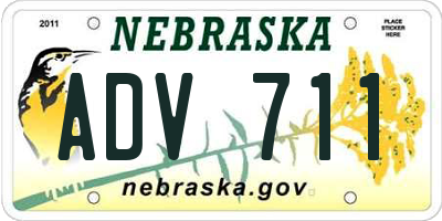NE license plate ADV711