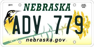 NE license plate ADV779