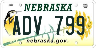 NE license plate ADV799