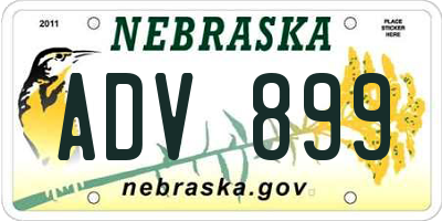 NE license plate ADV899