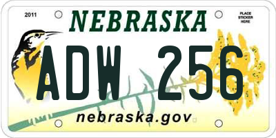 NE license plate ADW256