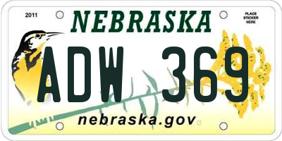 NE license plate ADW369