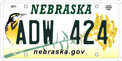 NE license plate ADW424