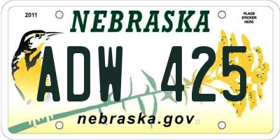 NE license plate ADW425